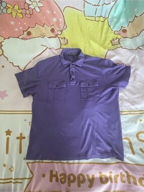 Michael Kors Men's Lavender Short-Sleeve Pocket Polo